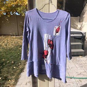 Tunic top from Signals ("Poppies on Periwinkle")